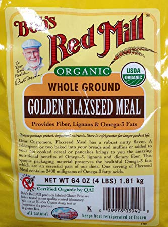64oz Organic Whole Ground Golden Flaxseed Meal Bob's Red Mill (4 libbre totali)'s Red Mill (4 Pounds Total)