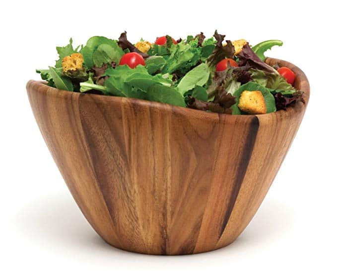 Lipper International 1174 Acacia Wave Serving Bowl for Fruits or Salads, Large, 12" Diameter x 7" Height, Single Bowl