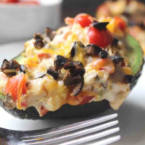 Baked Southwest Stuffed Avocados are just one of the yummy recipes in Keen for Keto's 3 Easy Baked Southwest “Sandwich” Keto Variations. Now you have three options for using up Thanksgiving turkey leftovers! #ketodiet #turkeyleftovers #usethanksgivingleftovers #ketothanksgiving