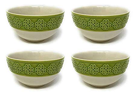 Celtic Classics Relief Pattern Celtic Links Cereal Soup Bowls, Set of 4