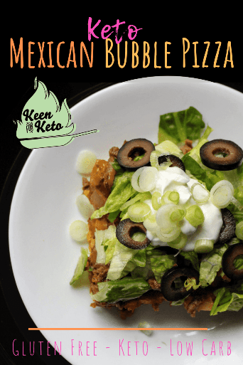 #TacoWeek at Keen for Keto! One of the awesome Mexican casseroles for the family and part of taco week is this keto Mexican bubble casserole—or Keto Mexican Bubble Pizza! Try this Low Carb Mexican Bubble Pizza today!! 