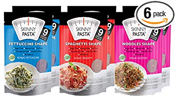 Skinny Pasta 9.52 oz - The Only Odor Free 100% Konjac Noodle (Shirataki Noodles) - Pasta Weight loss - Low Calorie Food - Healthy Diet Pasta - Variety Pack - 6-Pack