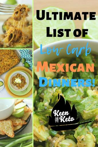 Fiesta time! Here’s the ultimate list of low carb keto Mexican recipes with ground beef! On the border low carb Mexican dinners, including ketogenic lettuce wrap tacos, ketogenic 3 layer Mexican dip, low carb keto mexican taco casserole, gluten free keto Mexican Bubble Pizza, and more amazing low carb Mexican comfort food recipes with keto friendly taco meat! #mexicanketorecipes #mexicanketodinnerrecipes