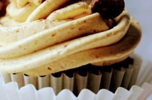 Keto Double Chocolate Peanut Butter Cupcakes with Peanut Butter Frosting
