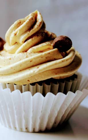 Keto Double Chocolate Peanut Butter Cupcakes with Peanut Butter Frosting