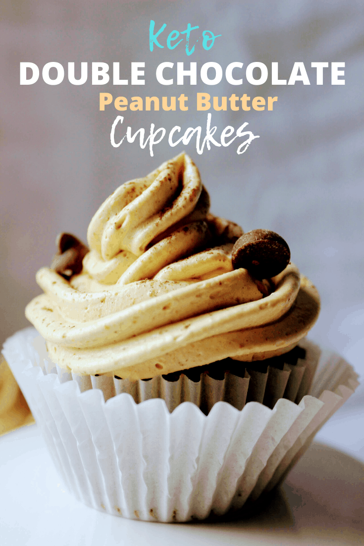 Keto Double Chocolate Peanut Butter Cupcakes with Peanut Butter ...