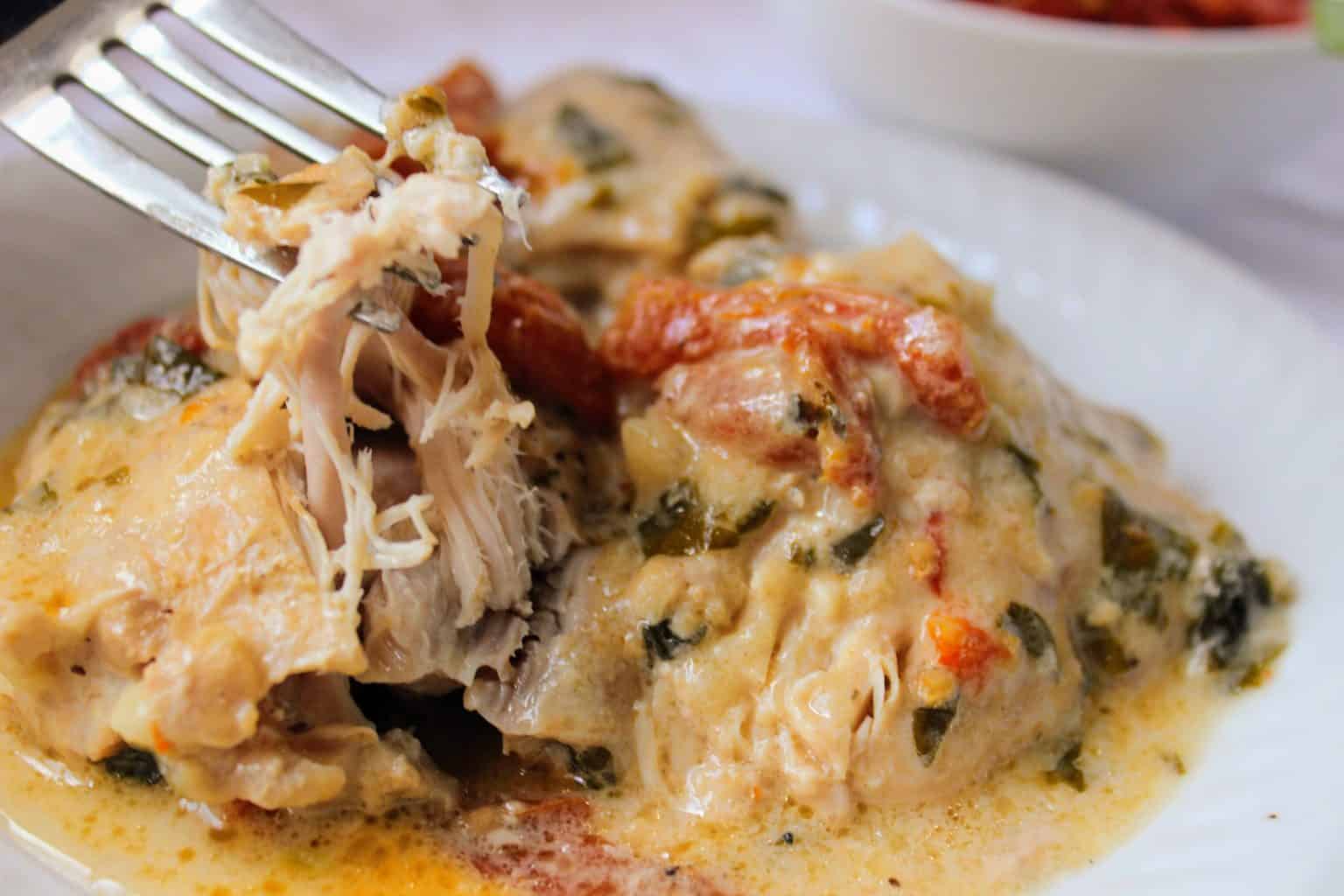 Creamy Keto Tuscan Chicken Recipe in Crock Pot Keen for Keto GF