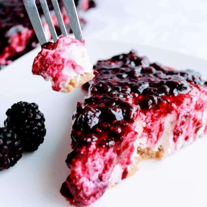 Triple Berry Cheesecake Sauce on keto no bake cheesecake