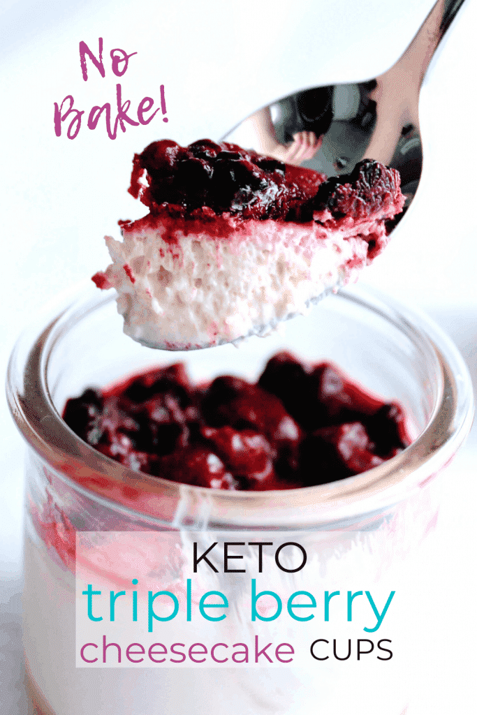 Individual no bake keto mini cheesecake cups are just the creamy dessert you've been looking for! There's absolutely no baking involved here! Great for parties and for a cool summer treat that won't heat up the house. Keen for Keto | Individual keto cheesecakes | keto mini cheesecakes | no bake keto cheesecake | keto dessert