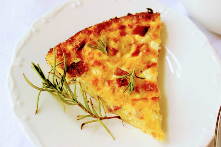Keto Rosemary Bacon Goat Cheese Quiche Crustless Keen for Keto