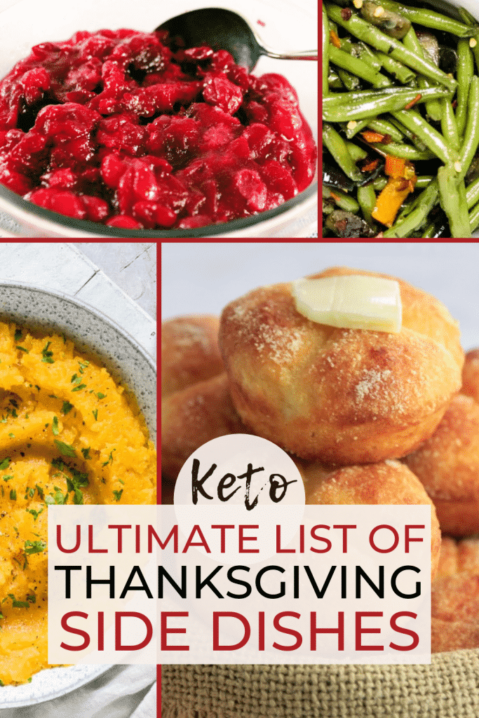 These Easy keto Thanksgiving sides are mouthwateringly delicious--enough to make you forget they're healthy! Instant Pot and air fryer options. Pull apart rolls, turnip mash, tangy orange cranberry sauce, and several types of green bean casserole--don't miss this ultimate list low low carb Thanksgiving side dishes! Keen for Keto | keto holiday side dishes