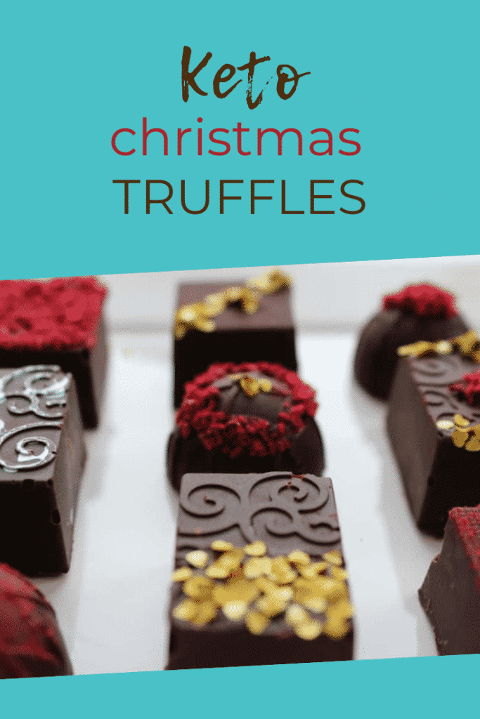 Keto Chocolate Raspberry Truffles are what you're looking for this Christmas for your keto dieter!  Try these easy ketogenic truffles for a keto Christmas treat! keenforketo.com | keto candy | keto Christmas dessert recipe | fancy keto dessert