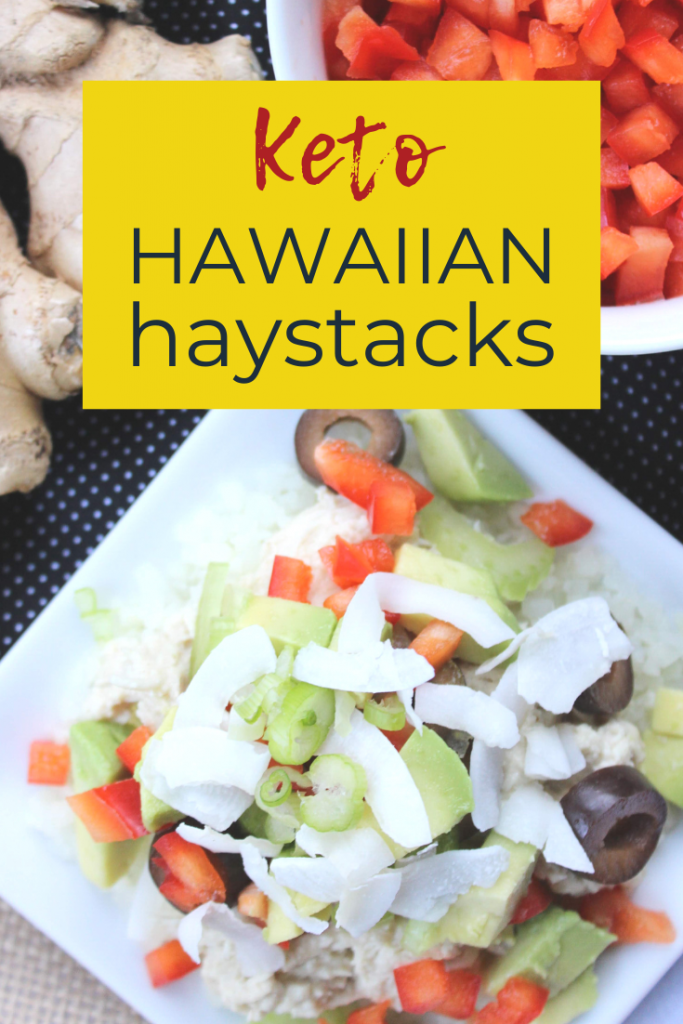 Keto Hawaiian Haystacks are the perfect meal for keto picky eaters. They can pile their plate with cauliflower rice, chicken gravy, and whatever toppings they choose! Keto friendly build your own meal dinners are the best! Keen for Keto | keto dinner | kid friendly keto | low carb Hawaiian Haystacks