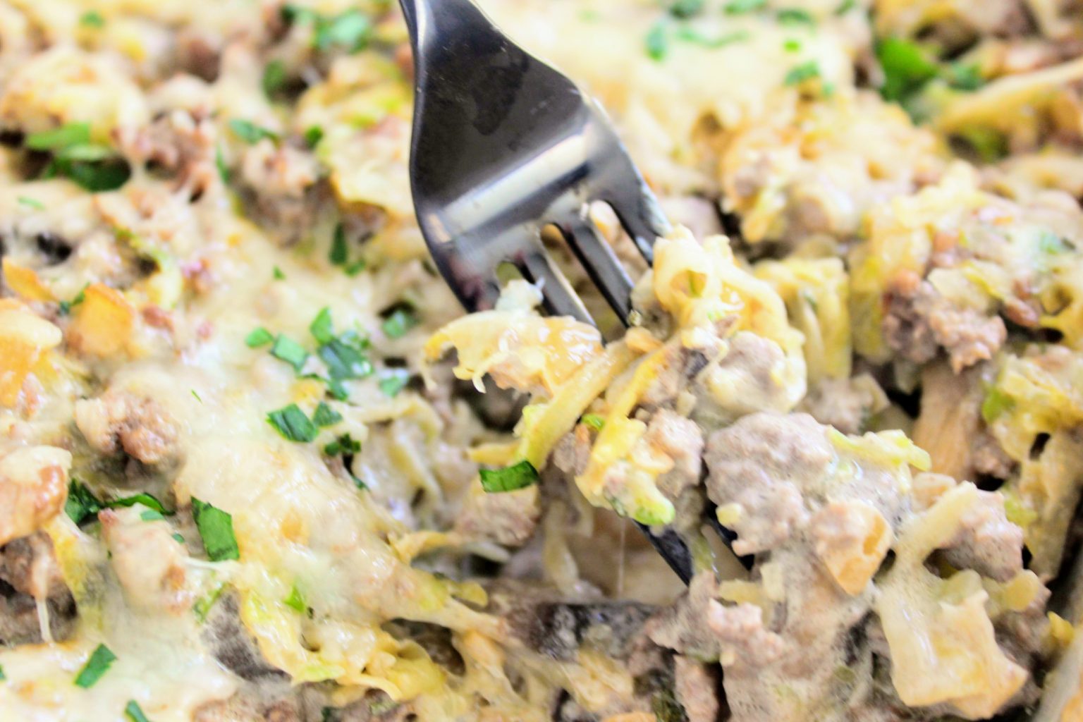 Keto Ground Beef Stroganoff Casserole with Cabbage Easy GF Low Carb