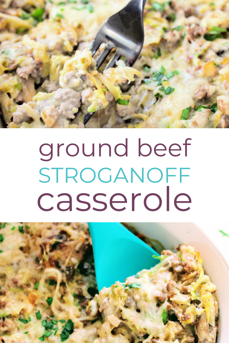 Keto Ground Beef Stroganoff Casserole with Cabbage Easy GF Low Carb