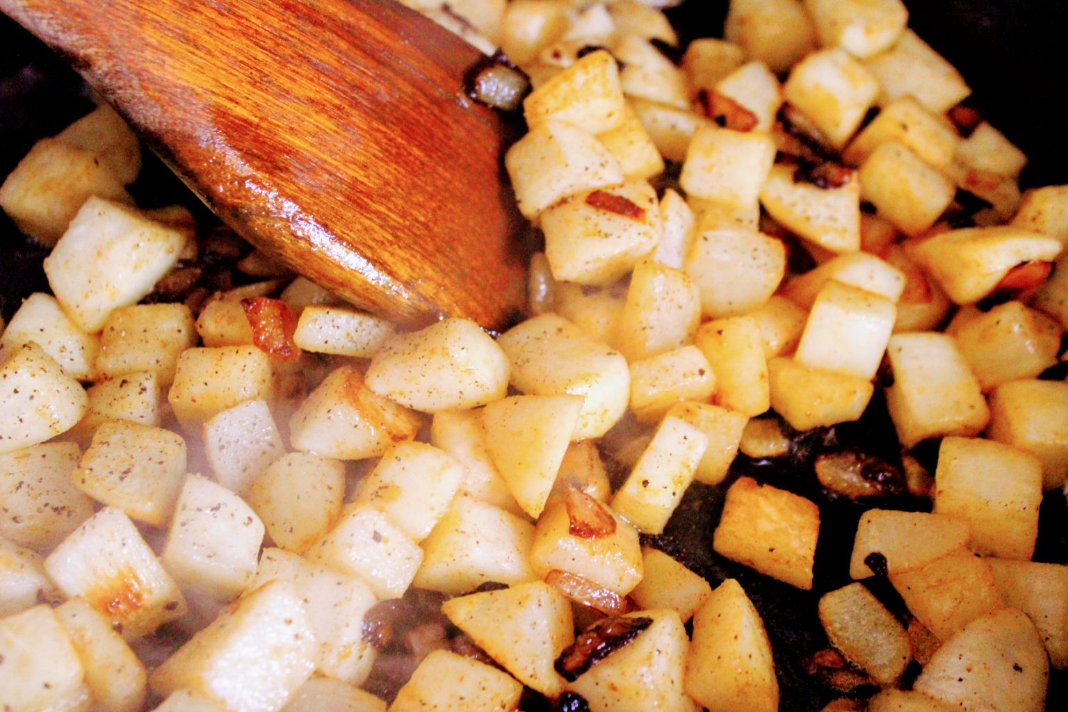 Keto Corned Beef Hash and Eggs with Crispy Turnips GF Low Carb