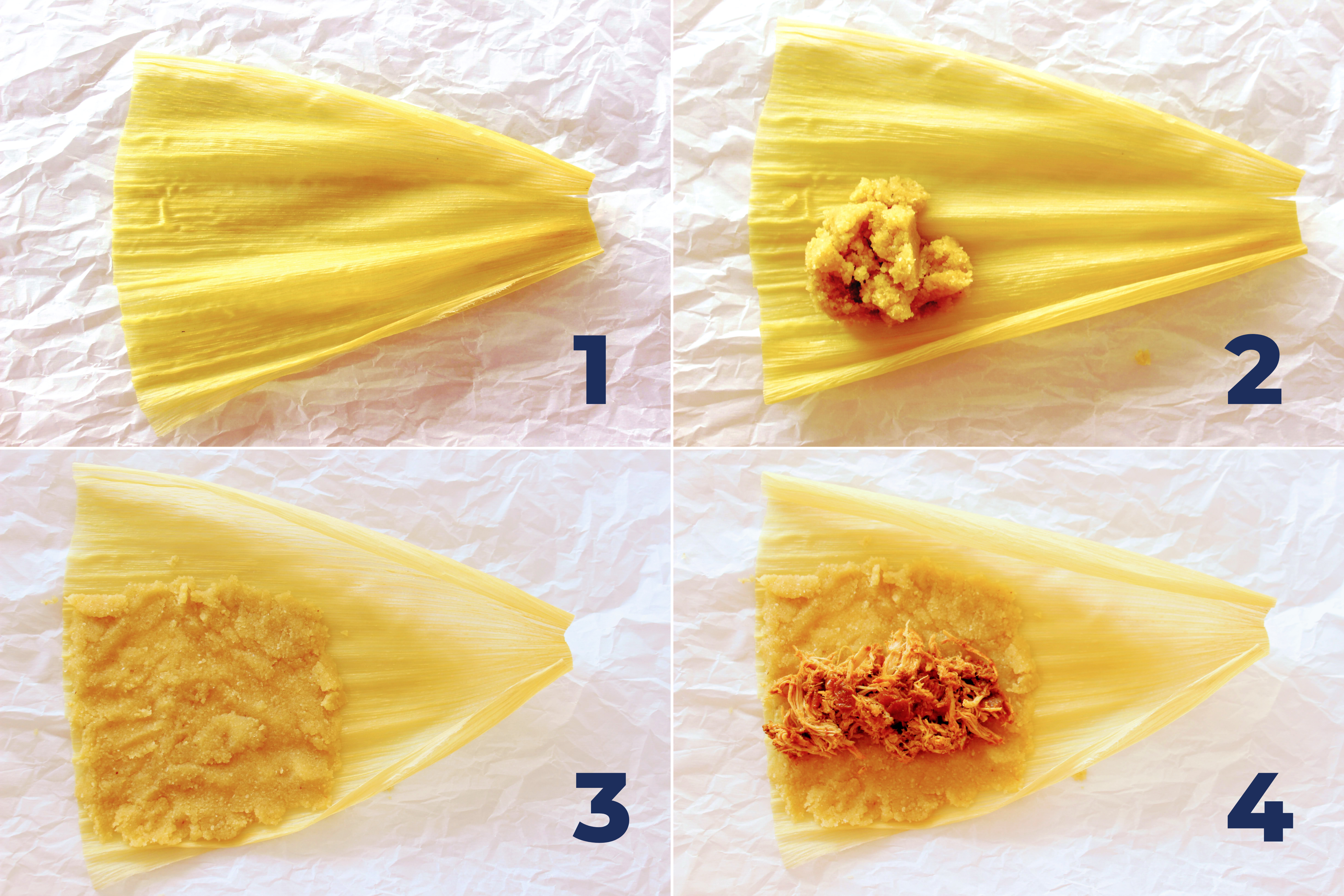 How to make keto tamales steps 1-4